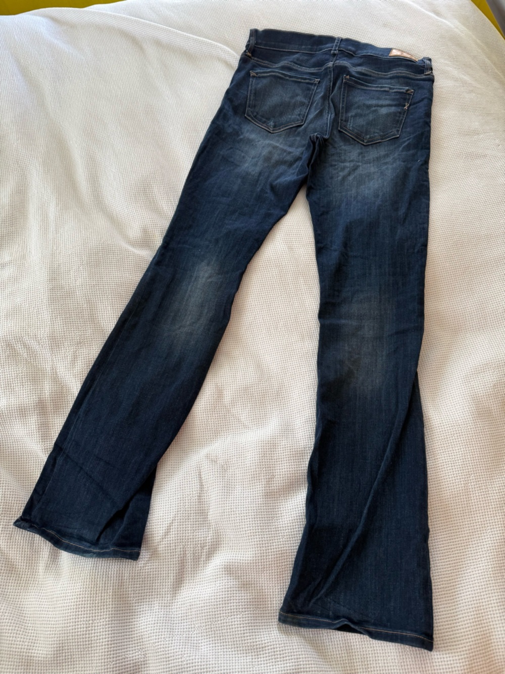 Express Dark Wash Barely Boot Mid Rise Jeans - Picture 4 of 5